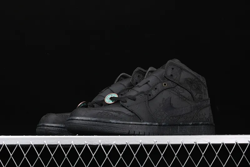 All categories Air Jordan Jordan series basketball shoes Air Jordan 1 Mid CLOT x Air Jordan 1 Mid "Fearless" AJ1 Joe 1 mid-top black silk CU2804-300